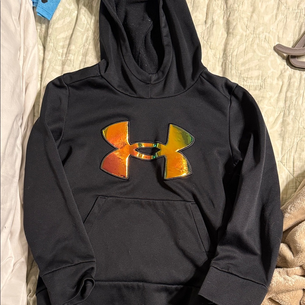 Under Armour Black Hoodie with Metallic Logo